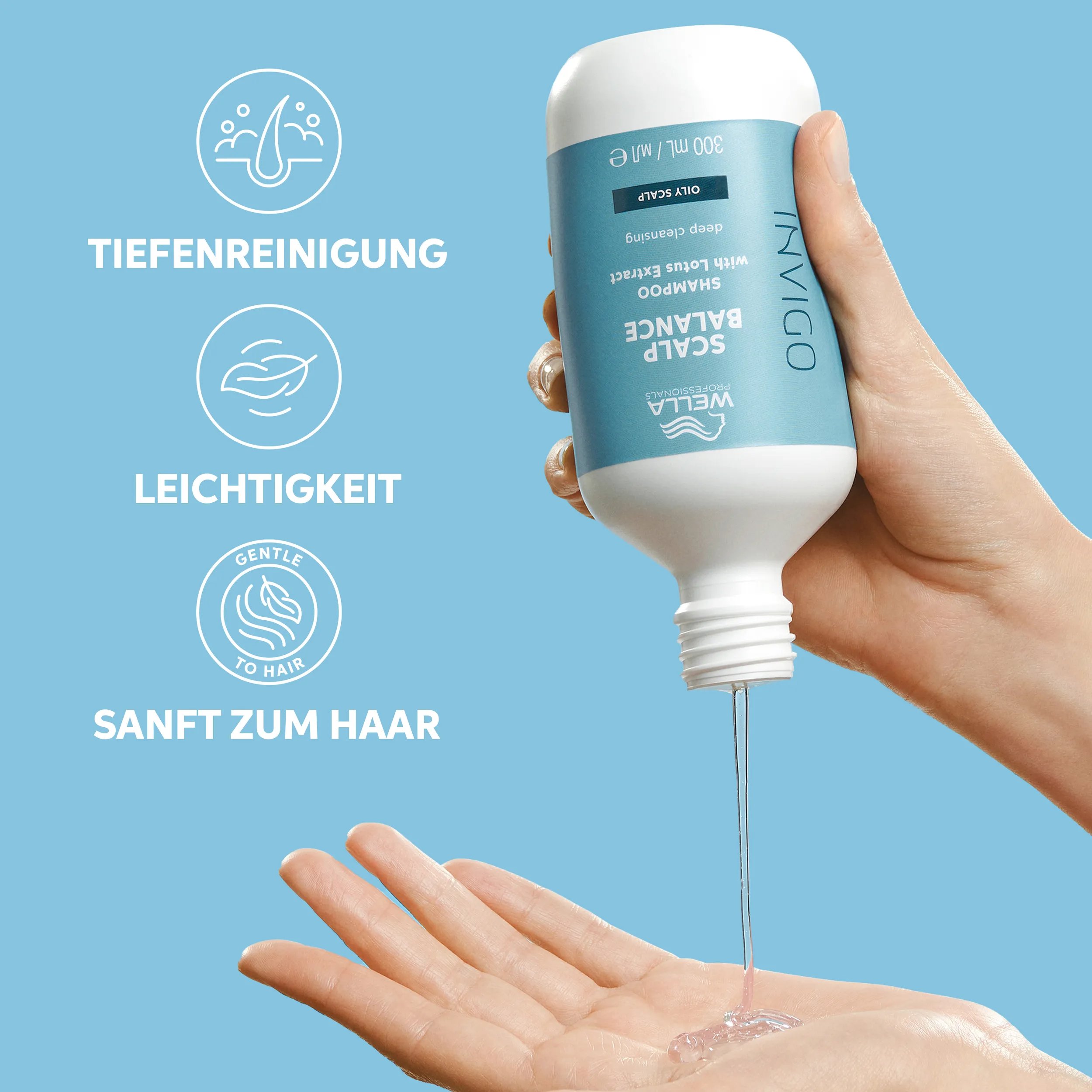 Invigo Scalp Balance shampoo packshot and main claims