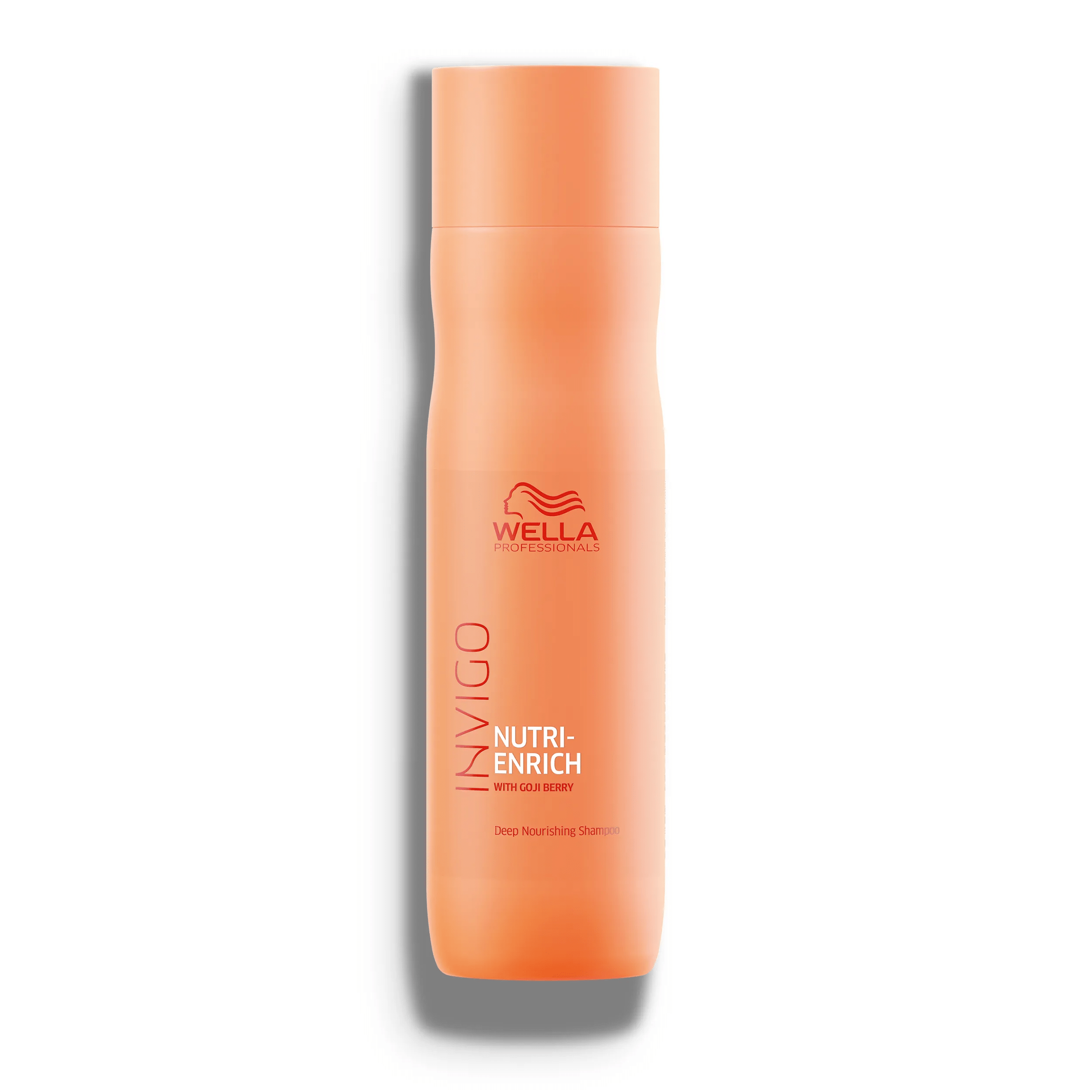 Image of an orange bottle of Wella Professionals Invigo Nutri-Enrich Deep Nourishing Shampoo.