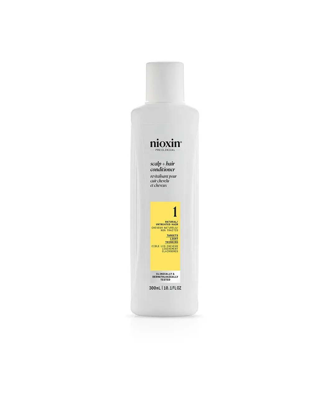 nioxin system 1 scalp and hair conditioner bottle against white background