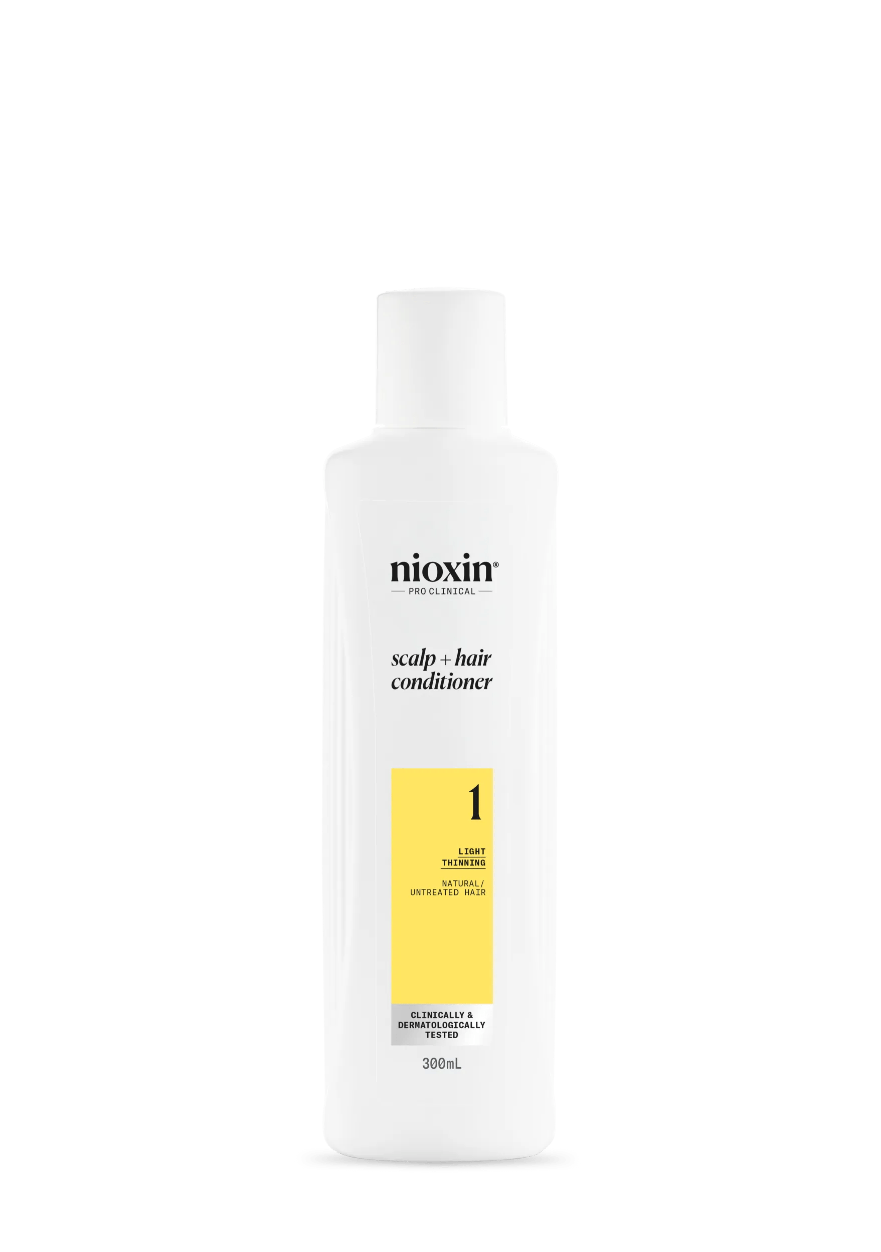 nioxin system 1 scalp and hair conditioner bottle against white background