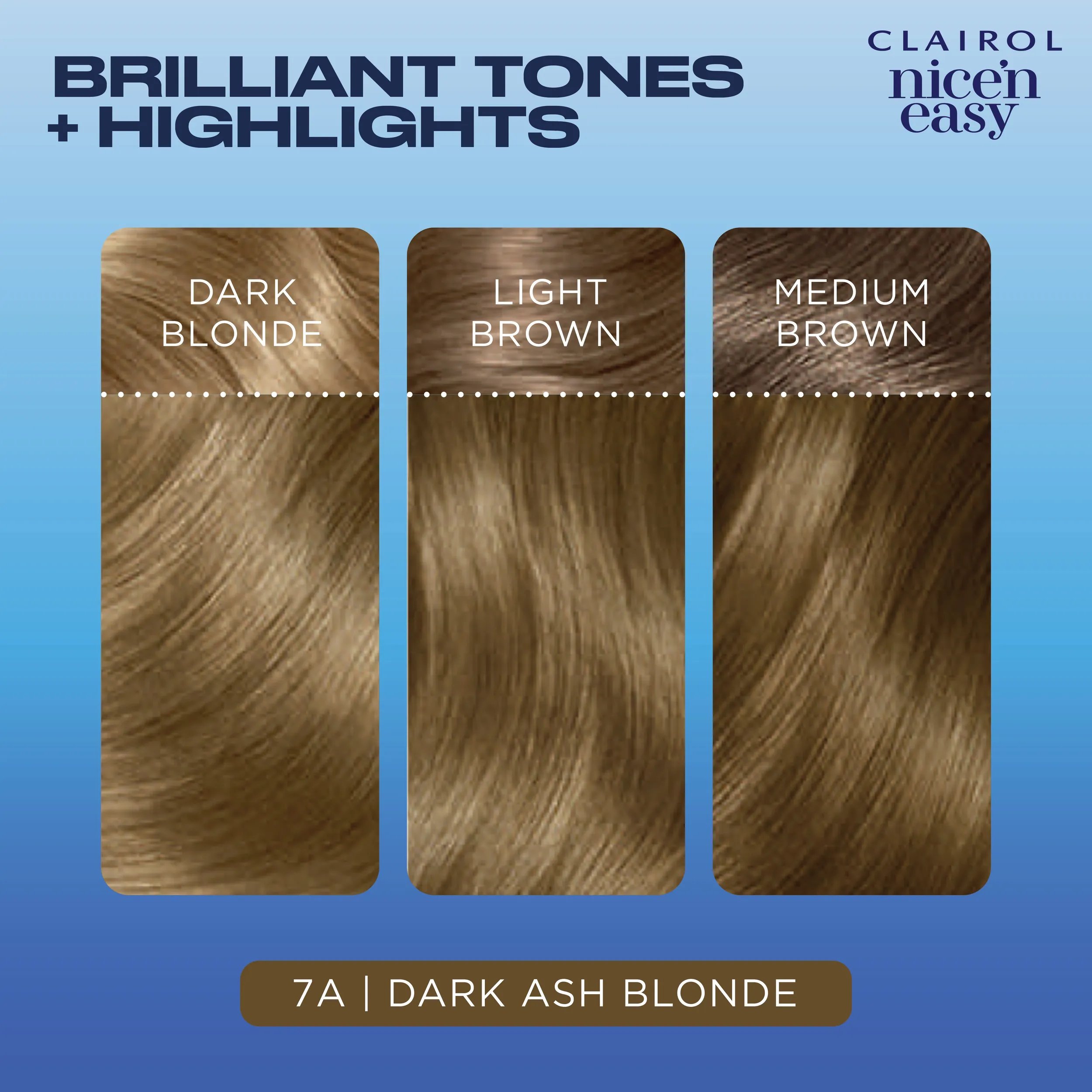 Nice'n Easy 7A Dark Ash Blonde Colour Results Swatch