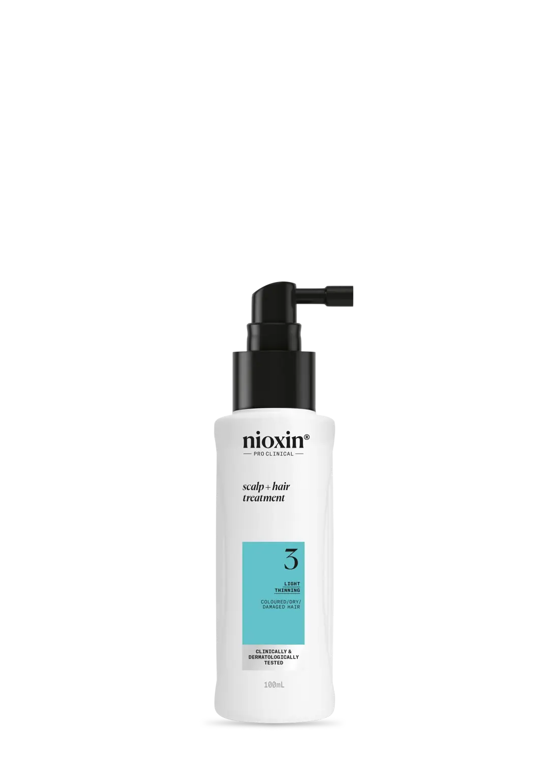 Scalp and Hair Thickening Treatment Nioxin Sistema 3 su sfondo bianco