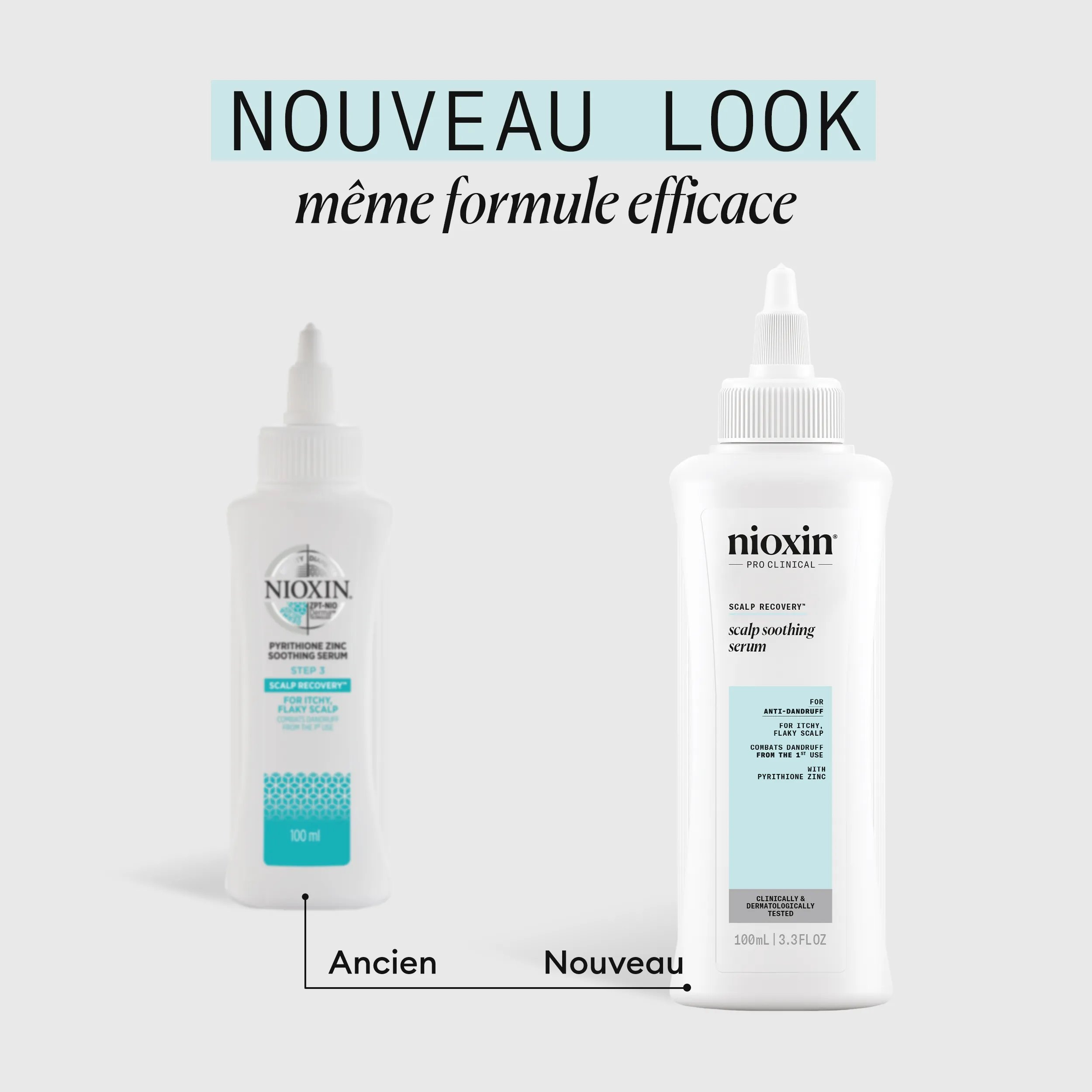 Nioxin scalp soothing serum old and new bottle side by side