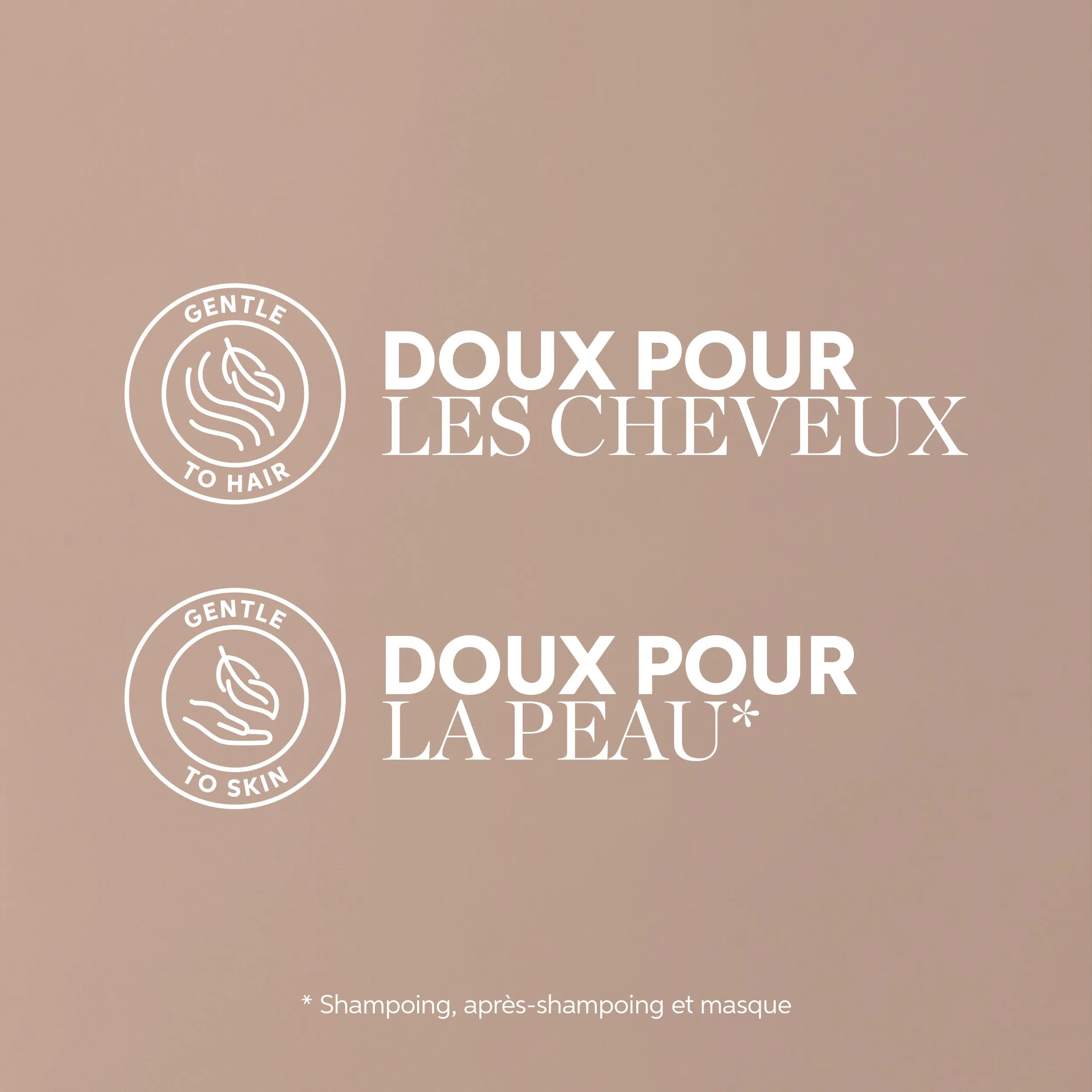 Fusion Shampoing doux pour les cheveux, doux pour la peau.