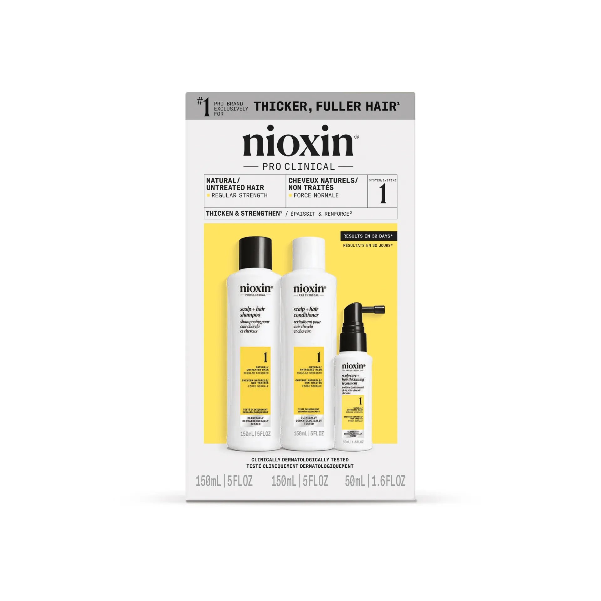 Nioxin Full Size System Kit 1 Products against white background