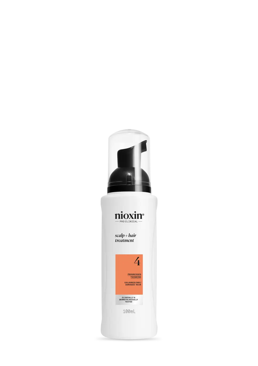 Nioxin System 4 scalp care and hair thickening treatment against white background