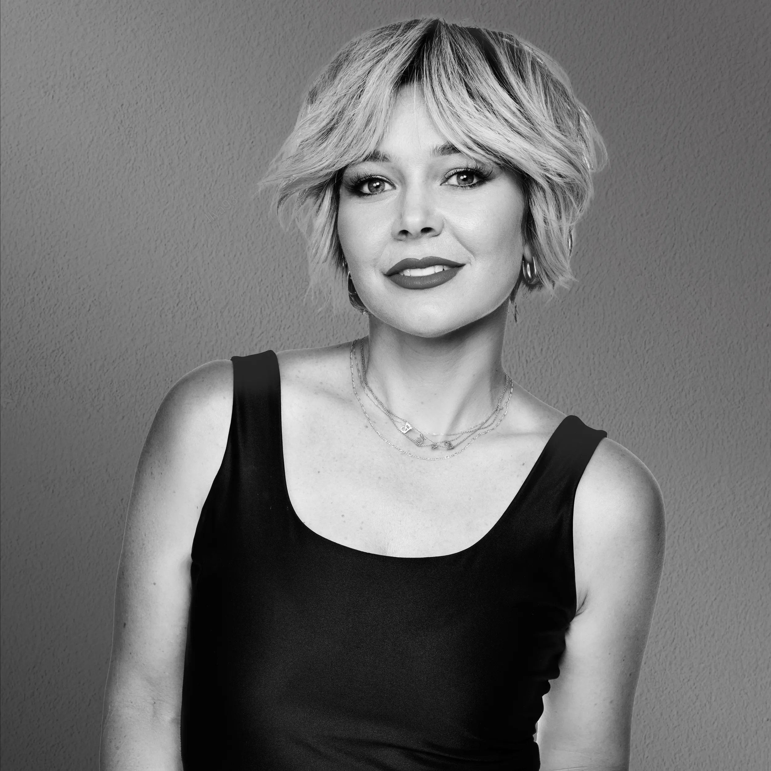 Black and white photo of Briana Cisneros. 