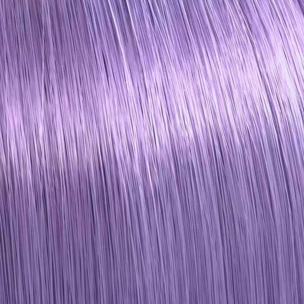 Close-up of smooth, shiny hair in a soft lavender shade.