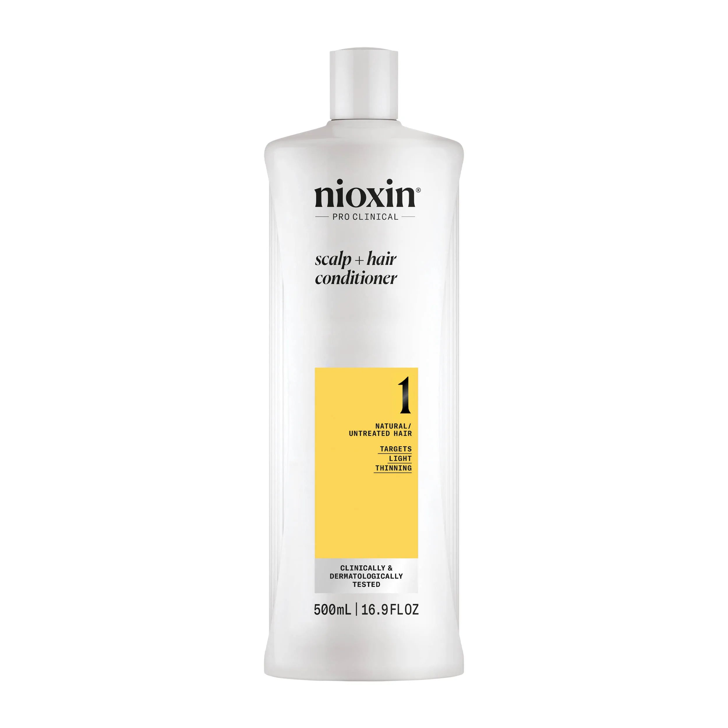 nioxin system 1 scalp and hair conditioner bottle against white background