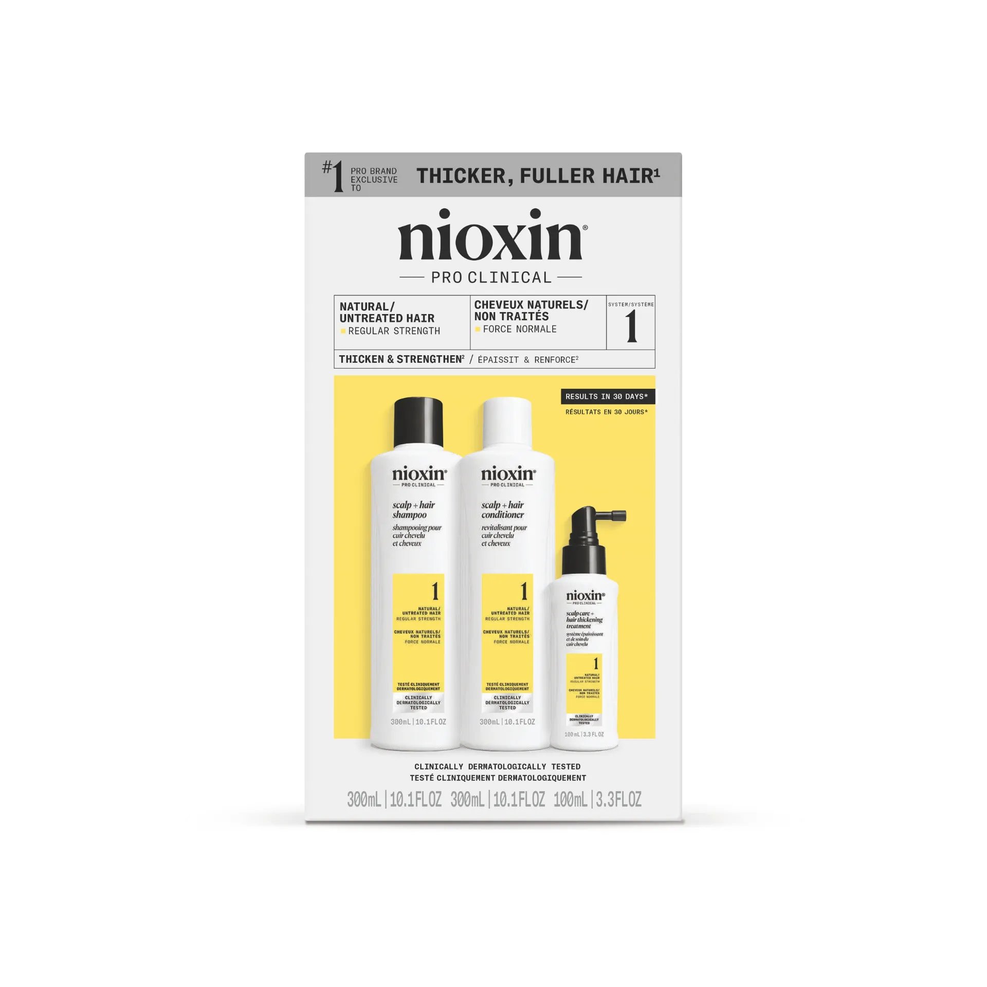 Nioxin Full Size System Kit 1 Products against white background