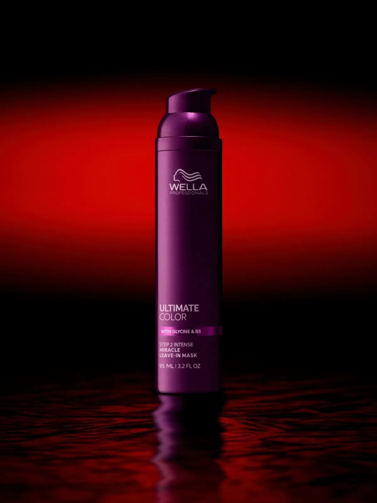 ULTIMATE COLOR Miracle Leave-In Mask on a red background.