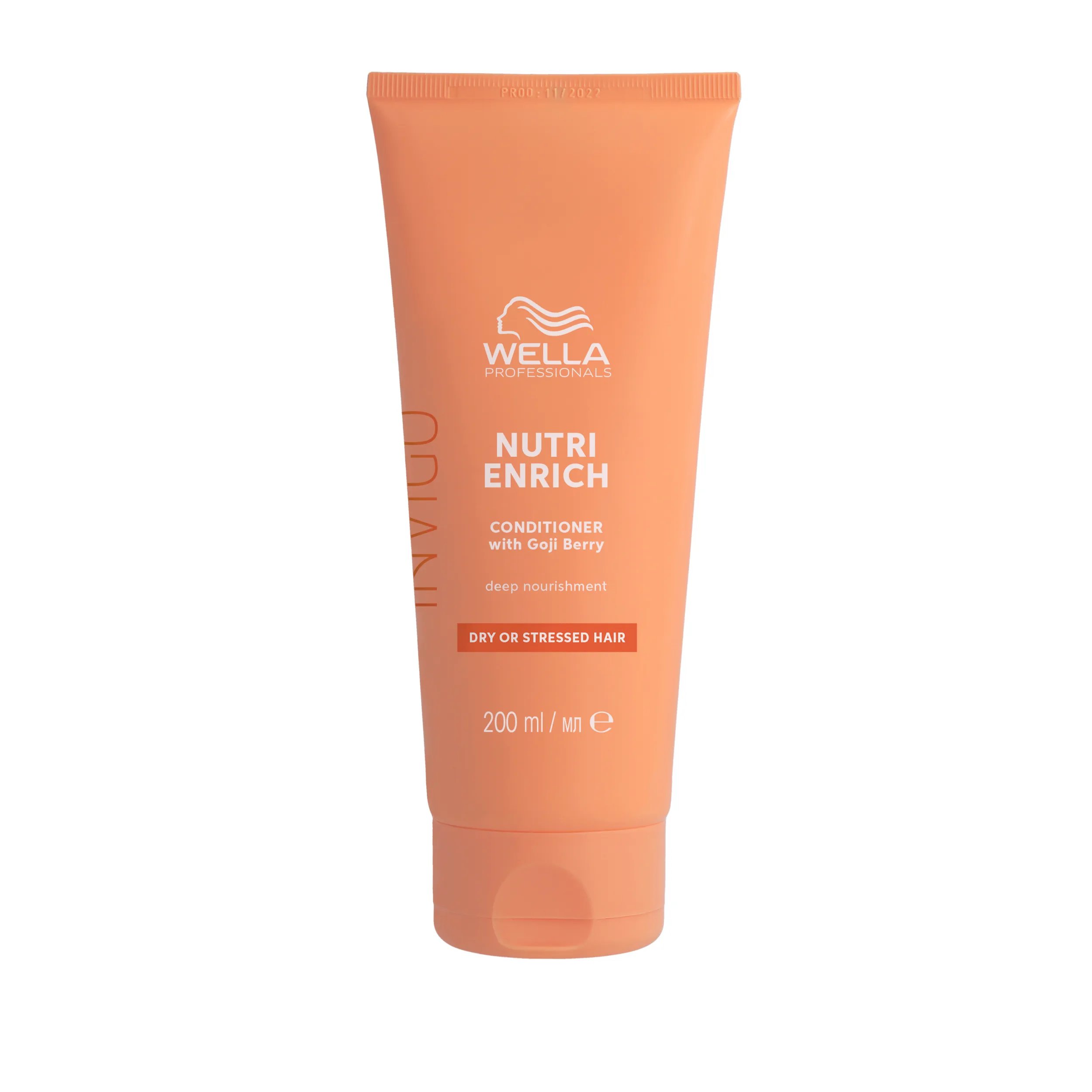 Image of an orange tube of Wella Professionals Invigo Nutri-Enrich Deep Nourishing Conditioner.