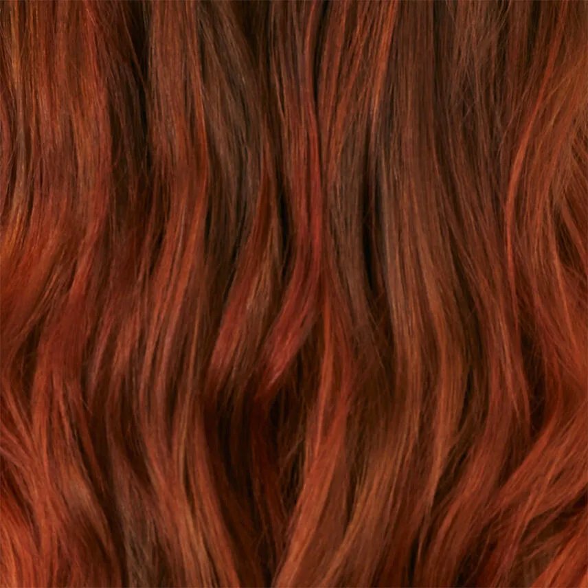 Close-up of red straight hair