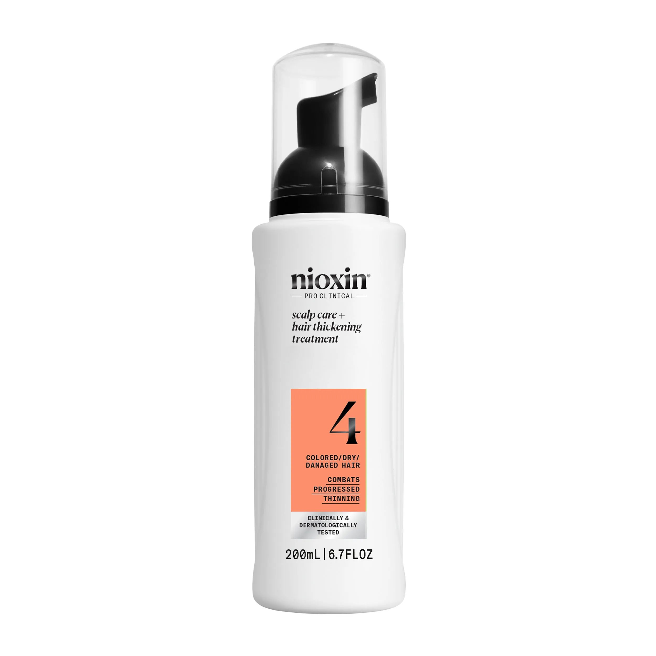 Nioxin System 4 scalp care and hair thickening treatment against white background