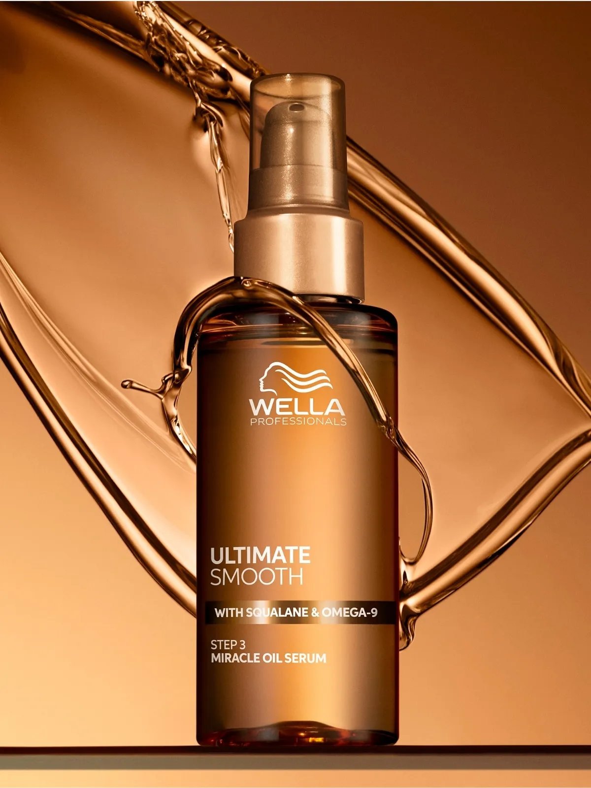 ULTIMATE SMOOTH Miracle Oil Serum on a gold background.