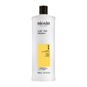 Nioxin System 1 Scalp + Hair Shampoo bottle against white background