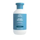 Packshot of Wella Professionals Invigo scalp balance Shampoo  a blue bottle with white font. 