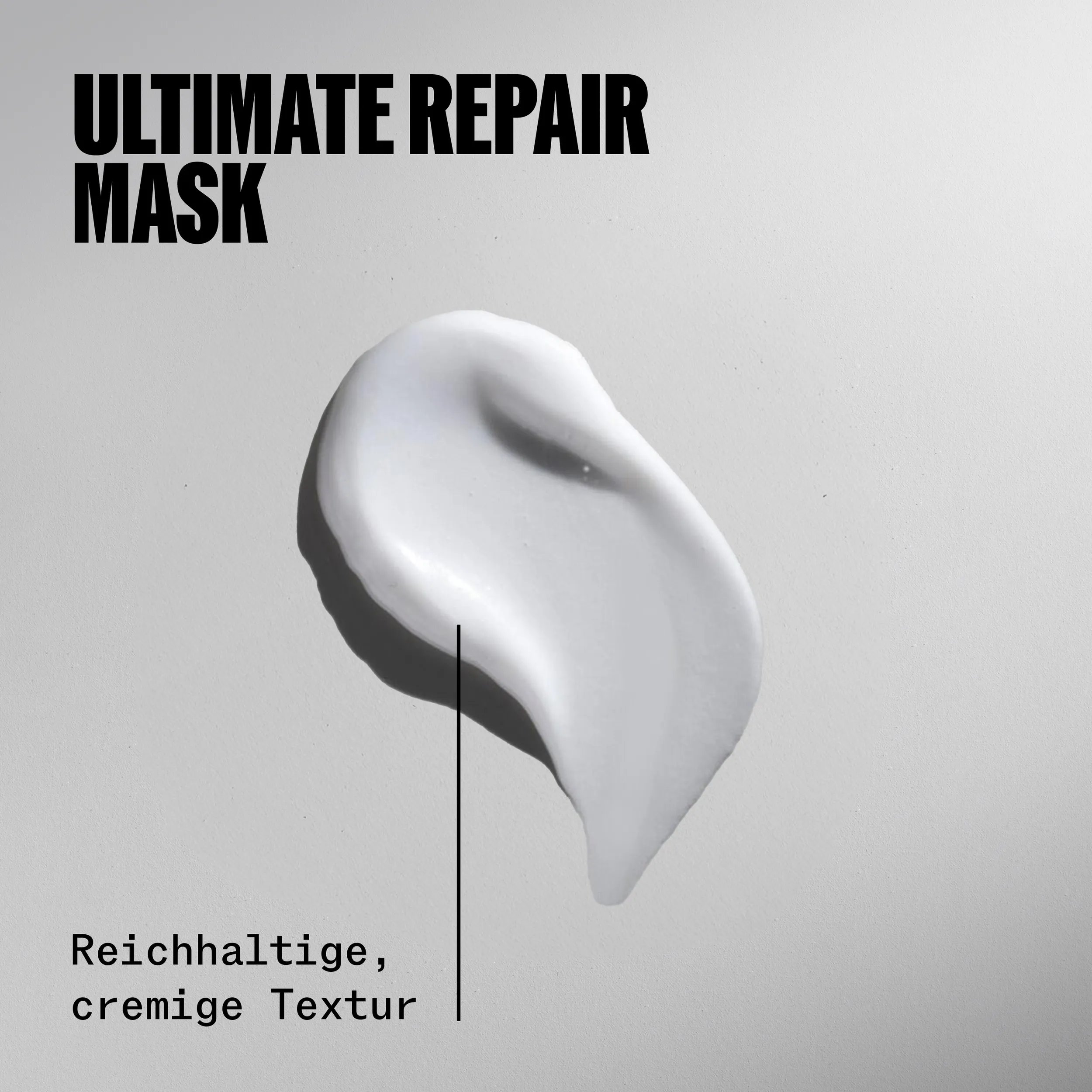 Drop of Ultimate Repair Mask. Text reads rich, creamy texture.