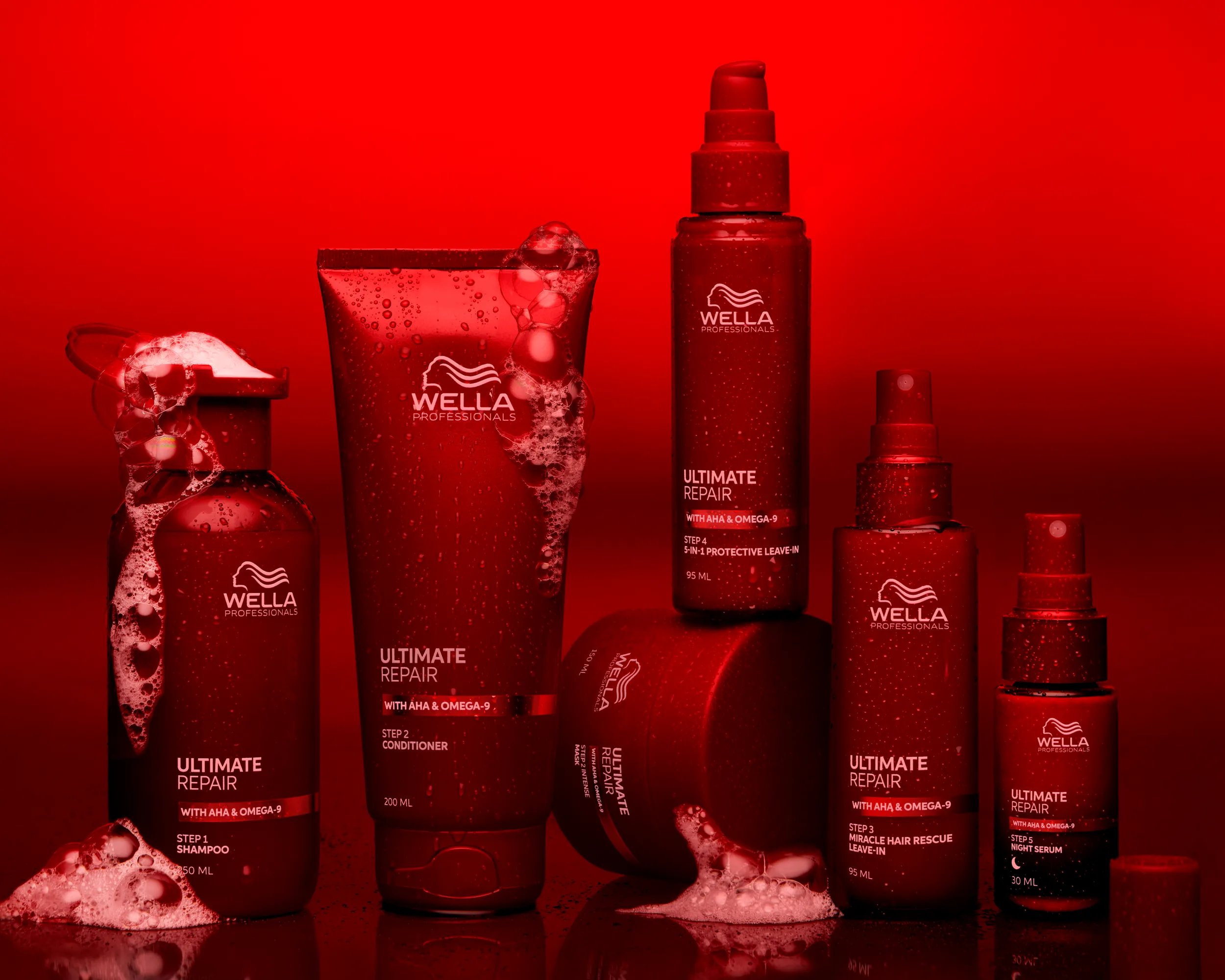 Ultimate Repair Regimen over a red background