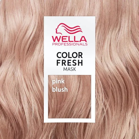 Close-up of pastel pink hair created using Color Fresh Mask in Pink Blush.