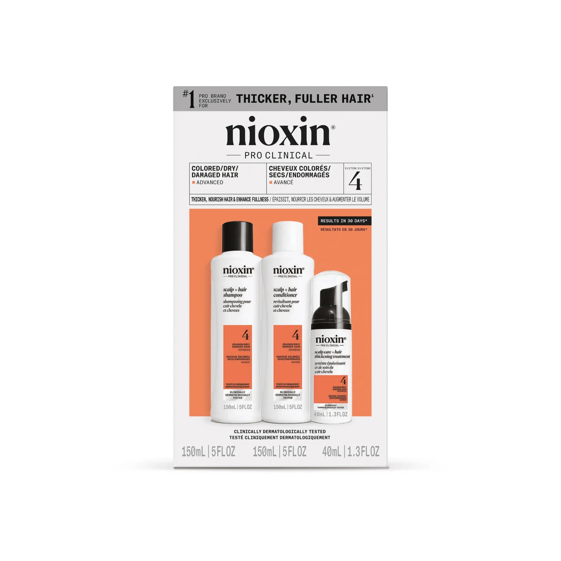 Nioxin Trial Size System 4 Kit products against white background