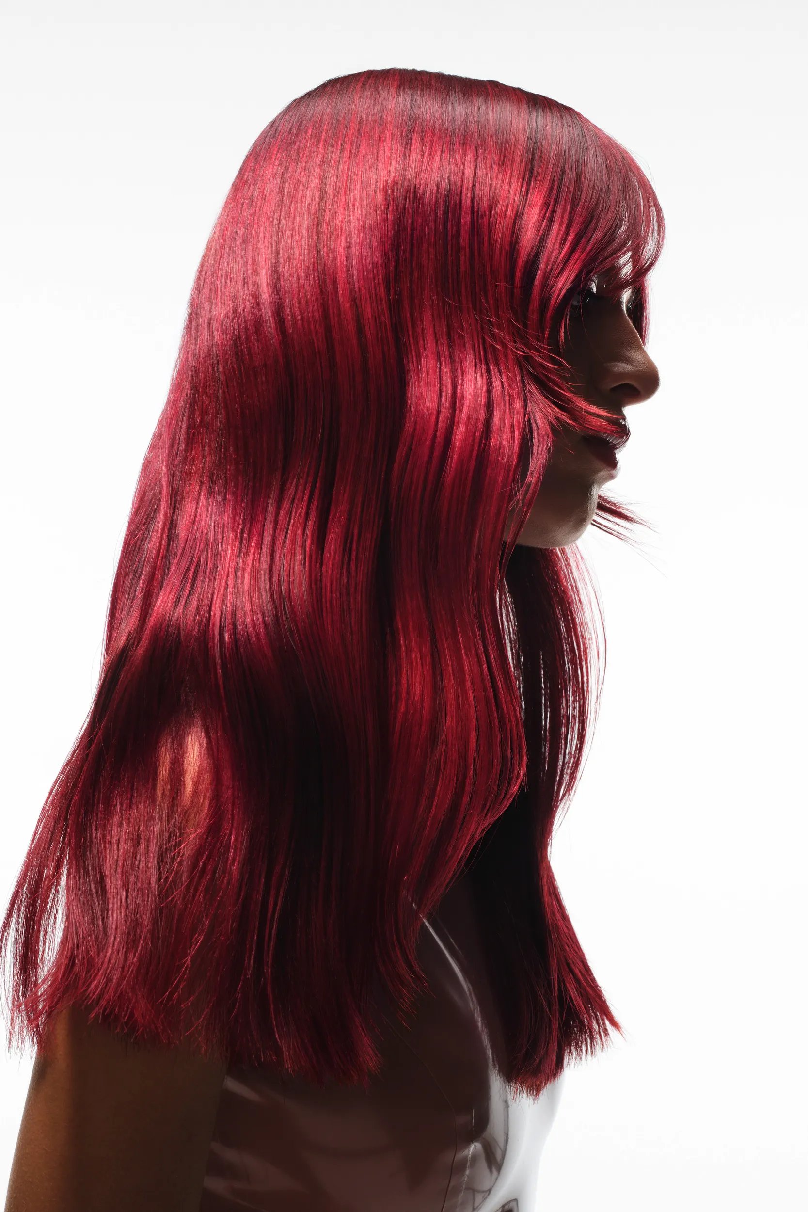 Model with long red hair